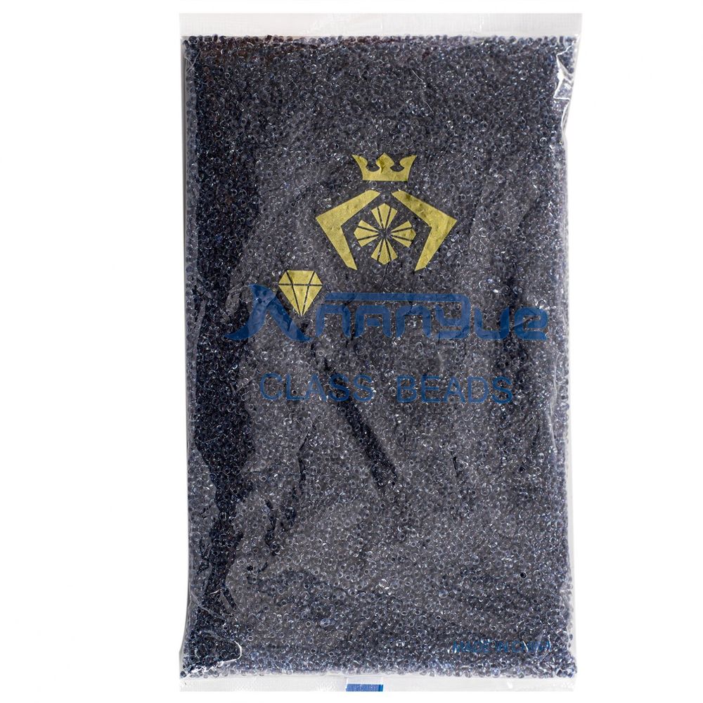 Бисер Alingar размер №12 вес 450 гр., прозрачный кристалл, внутри чёрный, пакет Бисер Alingar размер №12 вес 450 гр., прозрачный кристалл, внутри чёрный, пакет