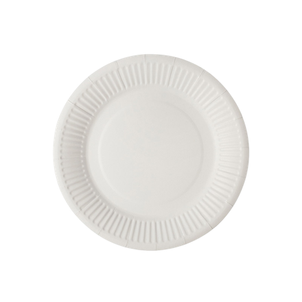 Тарелка 230 мм круглая рифленая Белая без ламинации