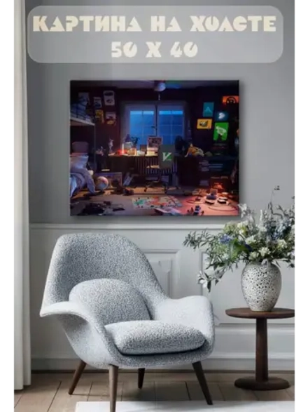 Картина на стену 40 X 50 Комната геймера