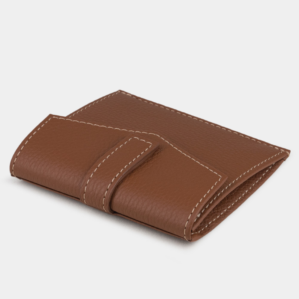 Кардхолдер-кошелек Perle из кожи теленка, цвета карамель