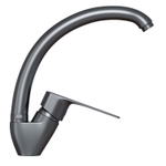 Смеситель для кухни 35k MIXLINE ML15-032GR высокий излив б/отв боковая п/гайку (без подводки) ГРАФИТ