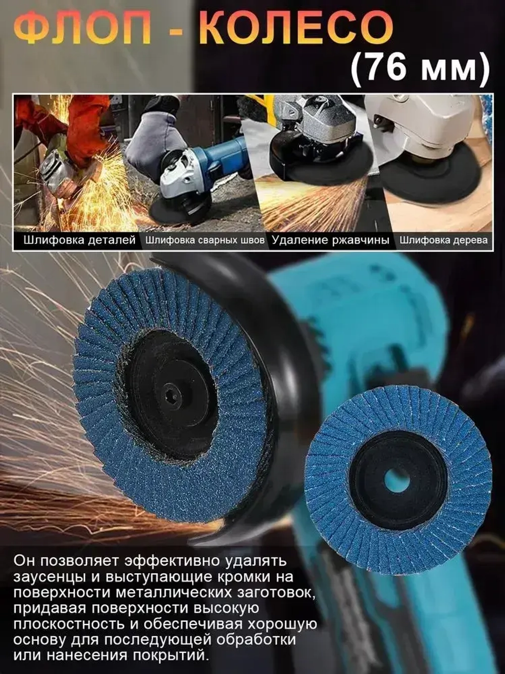 Диски для мини ушм 75x10mm/ набор 6 шт/Kруг шлифовальный, диск пильный по дереву, круг отрезной