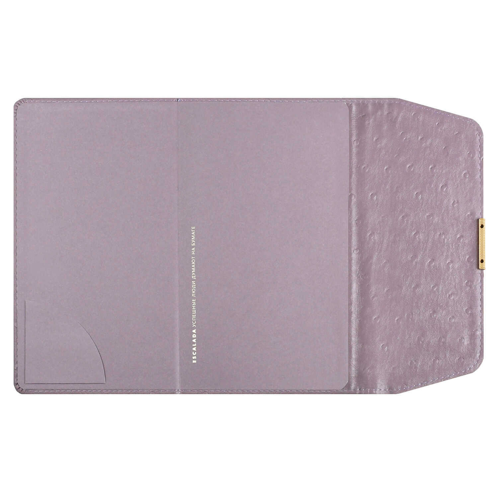 Ежедневник недатированный ESCALADA, А5, 160 л., арт. 70670/ 15 СТРАУС ФИОЛЕТОВЫЙ (кожзам: 126х211 мм, твёрдый переплёт, материал обложки: искусственная кожа "Страус"; способ крепления блока: ниткошвейный; декор: металлический шильд с декоративной мет