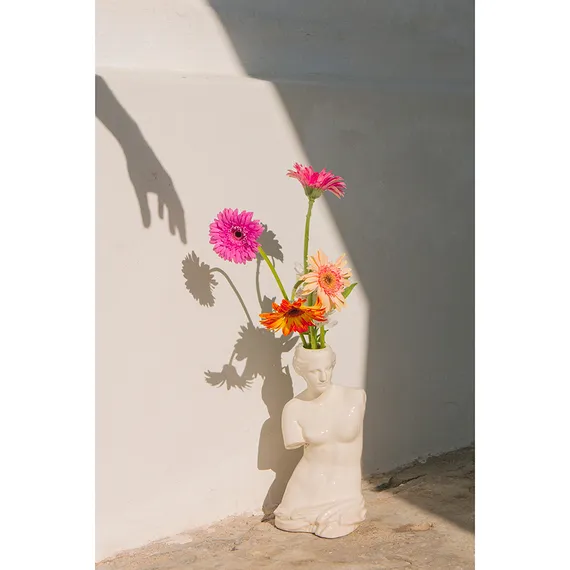 Ваза для цветов venus, 31 см, белая