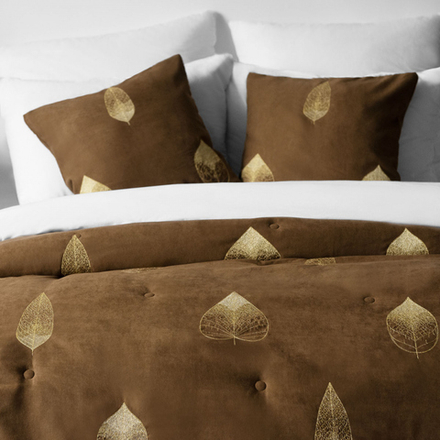 Стеганое покрывало с вышивкой ЭЛЛИ (арт. BL02-297-05) - коричневое