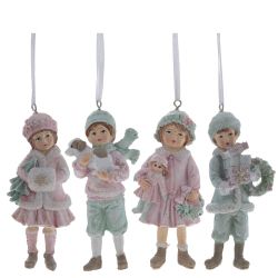 GAEM Изделие декоративное подвесное "Девочка и мальчик", L5 W3 H11 см, 4в.