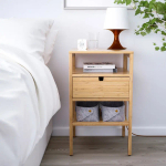 Тумбочка - IKEA NORDKISA/НОРДКИСА ИКЕА, 40х40х67 см, светло-коричневый