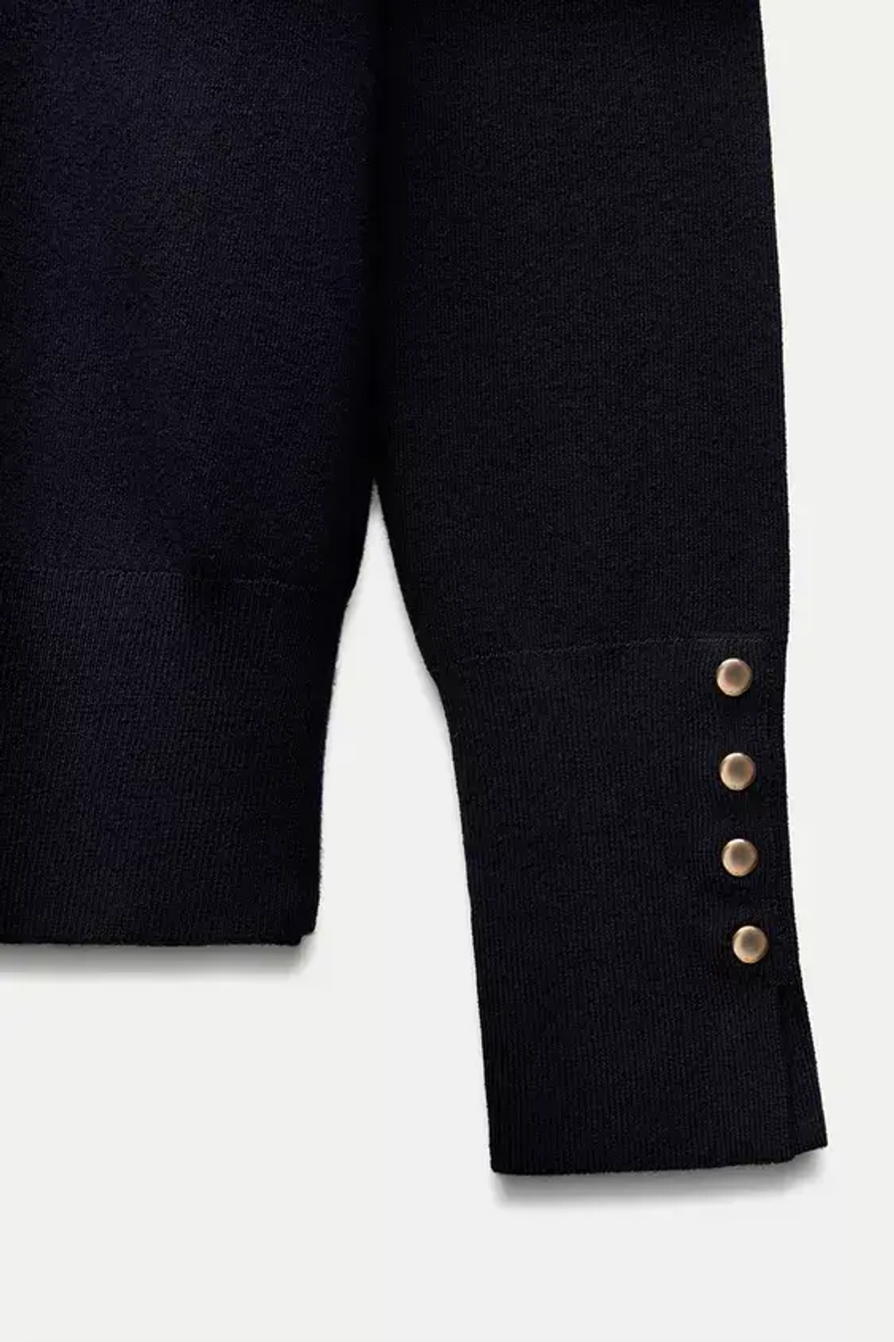 ZARA БАЗОВЫЙ ОДНОТОННЫЙ ДЖЕМПЕР, МОРСКОЙ СИНИЙ