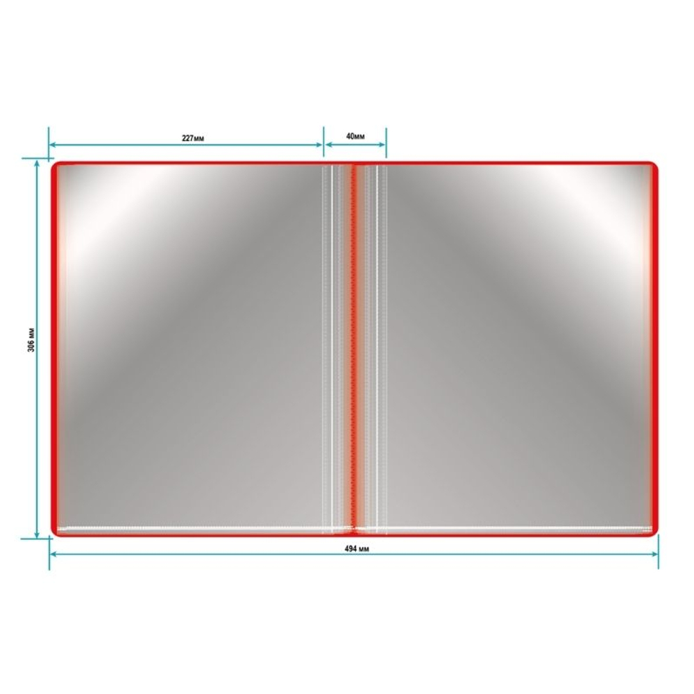 Папка с файлами Бюрократ на 100 вкладышей, 800 мкм, красная
