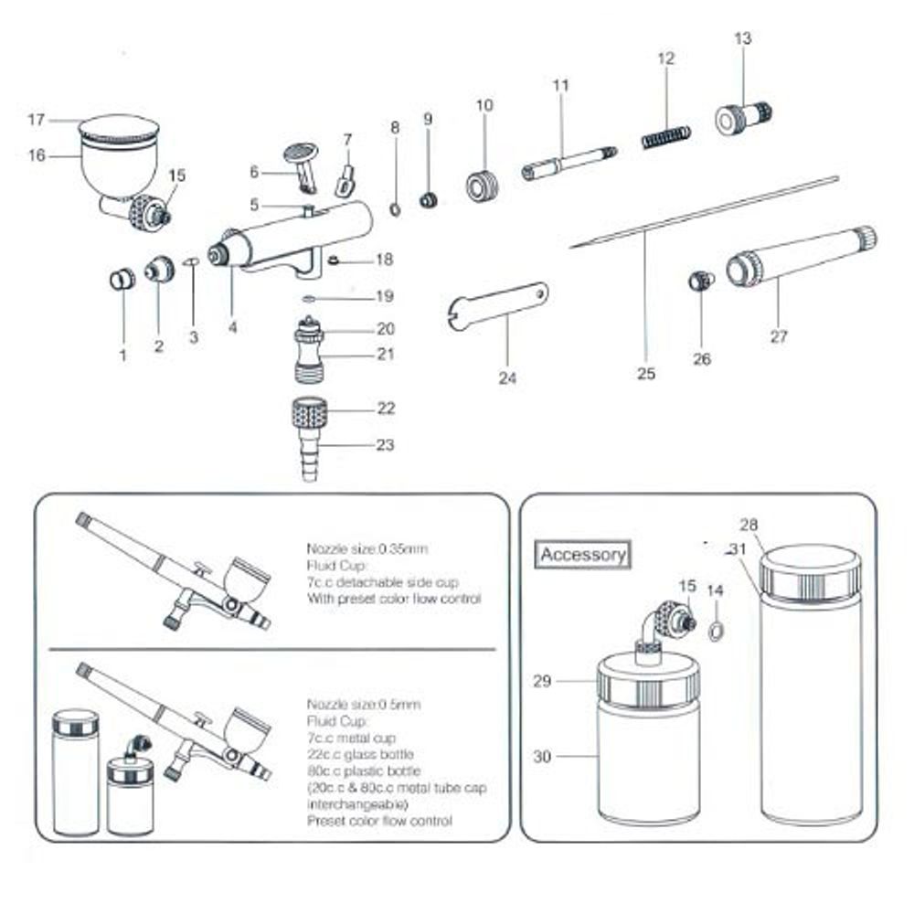 Аэрограф Аэро Про 125 Set
