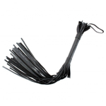 Чёрная плетка из натуральной кожи - 60 см. (Цвет: черный)