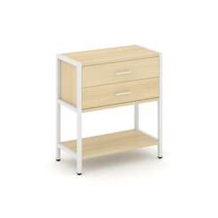 Shelf System Односекционный стеллаж двухярусный с ящиками SN.STM-212 Акация Лорка/Металл Белый 810*4