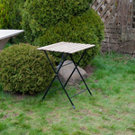 Комплект садовой мебели Тэрно из массива березы с нержавеющим стальным каркасом, складной стол и 2 складных стула для улицы, дачи, кафе, в натуральной отделке