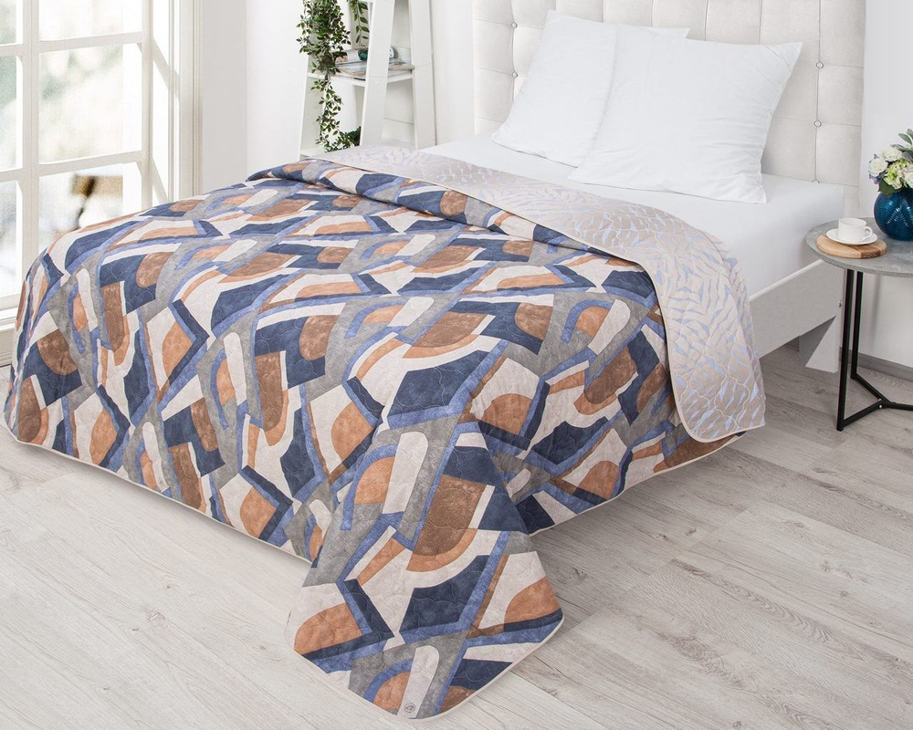 Покрывало на кровать, стеганое, бязь, хлопок с размерами 215х220