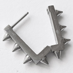 Серьга "Геометрия" (прямоугольник, конусы) для пирсинга уха. Stainless Steel (нержавеющая сталь). Цена за штуку!