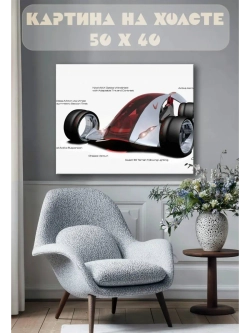 Картина на стену 40 X 50 Гоночная машина