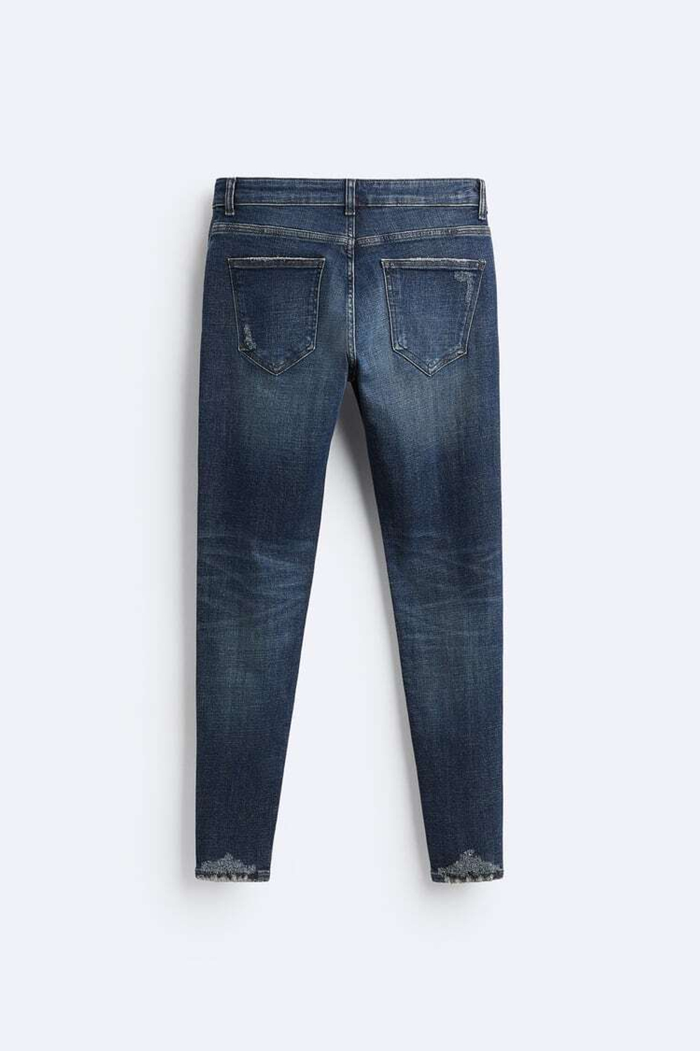 ZARA ДЖИНСЫ SKINNY С РАЗРЕЗАМИ, МОРСКОЙ СИНИЙ