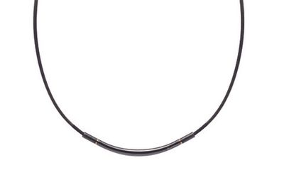 Ожерелье PHITEN RAKUWA NECKLACE METAX ROUND черно-золотое