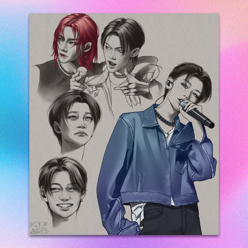 Арт принт / igyx_art / STRAY KIDS / Феликс & Хёнджин