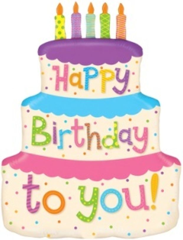 К Шар (22''/56 см) Фигура, Торт на День Рождения(БГ-)