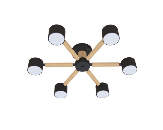 CL-DOT-R001-GX53*6 BLACK+WOOD BK (1) Люстра NW
