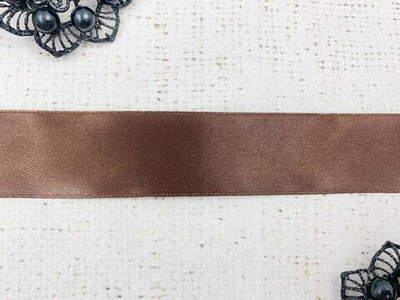 Лента атласная, ш. 2,5 см, 177 (3138) коричневый