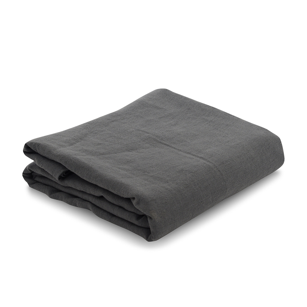 Простыня на резинке изо льна темно-серого цвета essential, 160х200х28 см