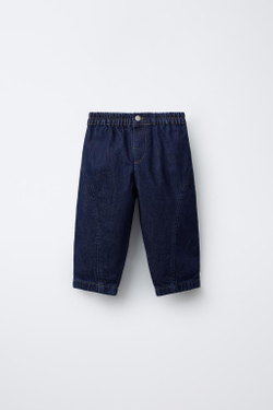 ZARA ДЖИНСЫ BAGGY С ДЕКОРАТИВНЫМИ ШВАМИ, СИНИЙ