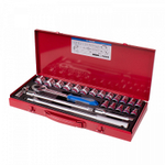 Набор торцевых головок с принадлежностями 1/2", шестигранные, 3/8"-1&1/4", 23 предмета KING TONY 4531SR