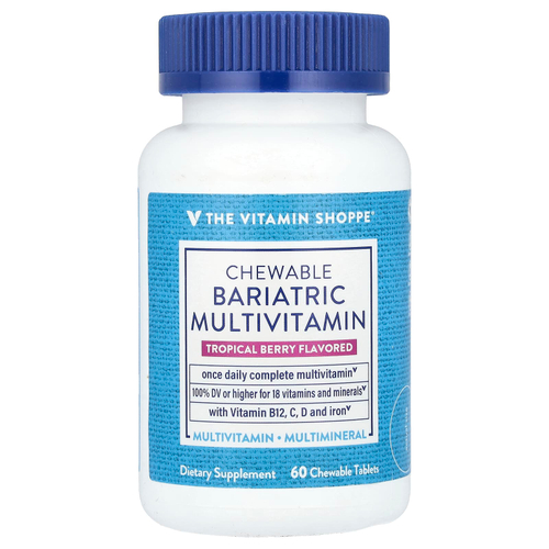 The Vitamin Shoppe, Жевательные бариатрические мультивитамины, тропические ягоды, 60 жевательных таблеток