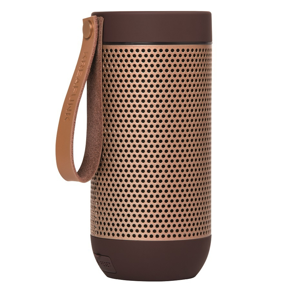 Колонка беспроводная с ремешком afunk, бордовая с бронзой