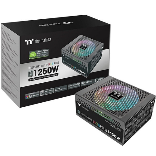 Блок питания Thermaltake 1250W Toughpower iRGB PLUS, модульный, 140mm, 80 PLUS Titanium (S-TPI-1250F3FDTE-1)