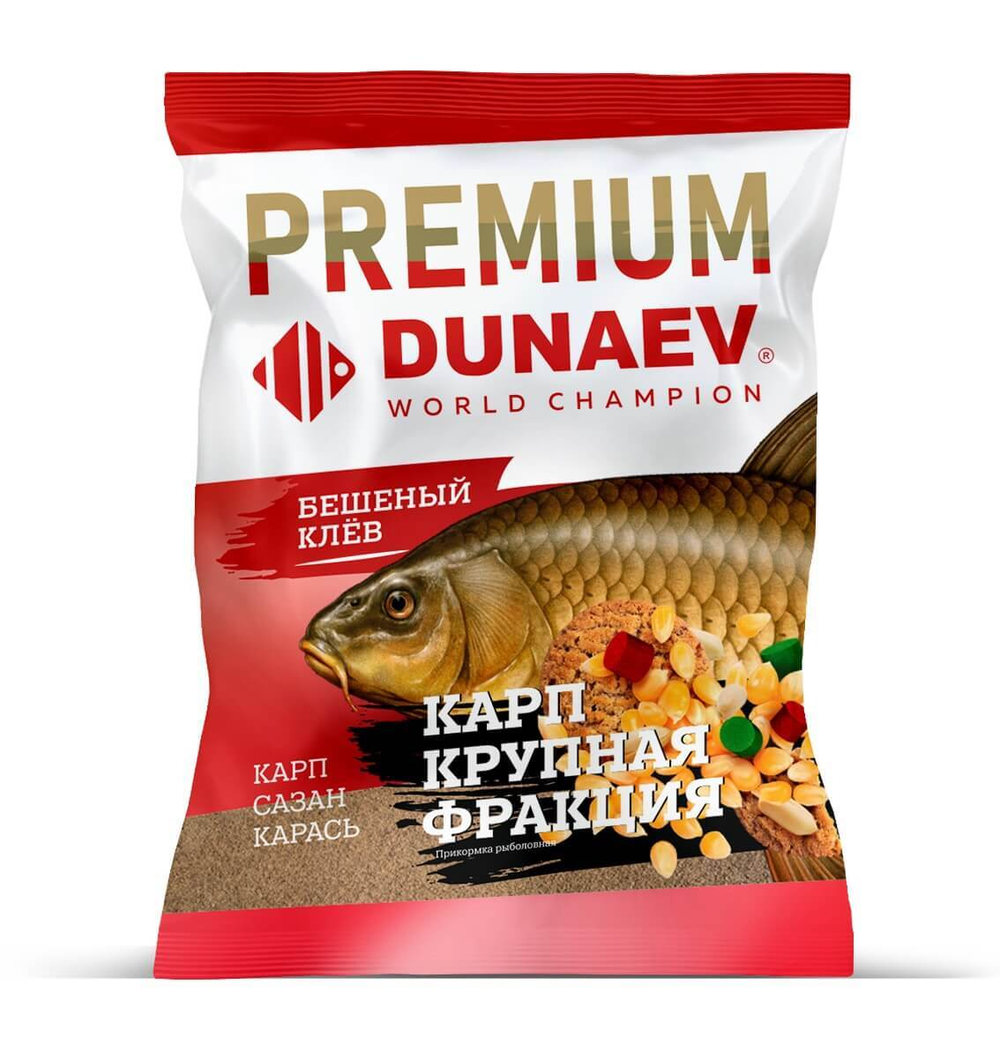 Прикормка "DUNAEV-PREMIUM" 1кг Карп-Сазан Крупная Фракция