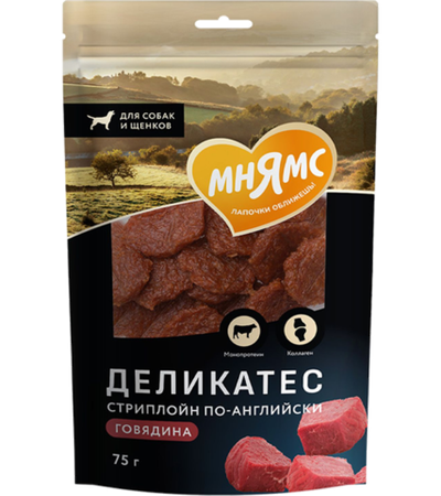 Мнямс Лакомство для собак "Стриплойн по-английски" 75гр.