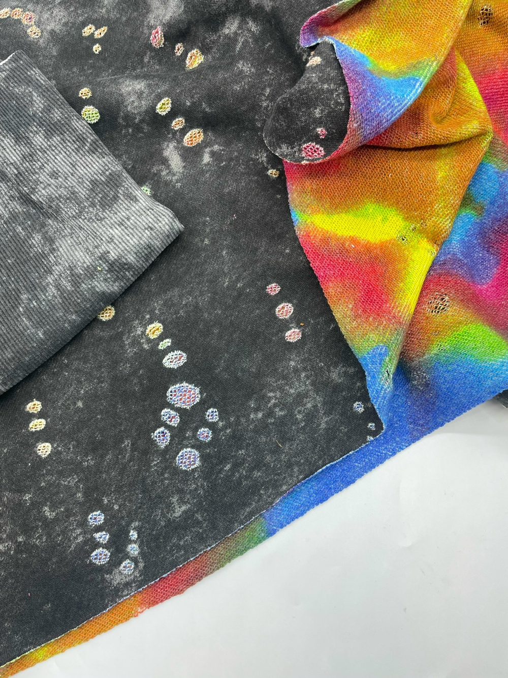 Футер 3 нитка рванка винтаж черный