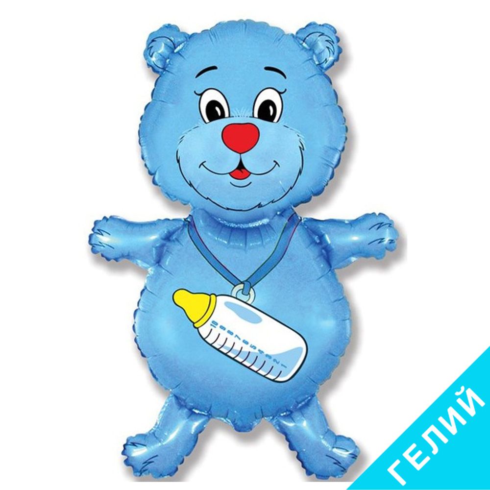 Фигура Медвежонок мальчик, синий, с гелием #901648A-HF3