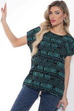 Блуза "Альбина" (черно-бирюзовая) Б8775 LT Collection