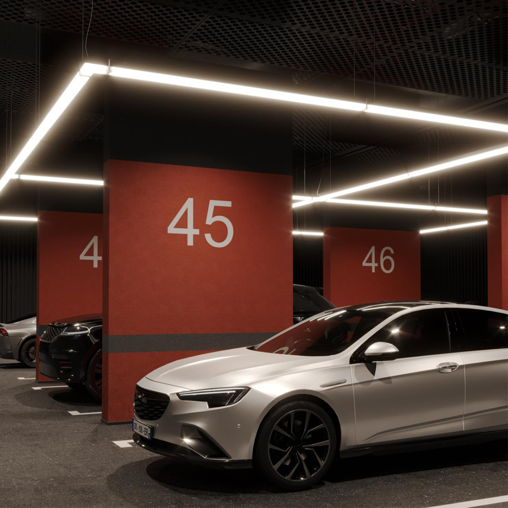 359828 OVER NT25 000 черный Светильник линейный, в комплекте прямой соединитель, крепёжные планки, сетевой кабель 2м IP20 LED 68W 4000К 100-265V BITS