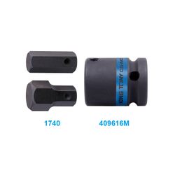 KING TONY (409616M) Держатель вставок (бит) ударный 1/2"&gt;16 мм, с винтовым фиксатором