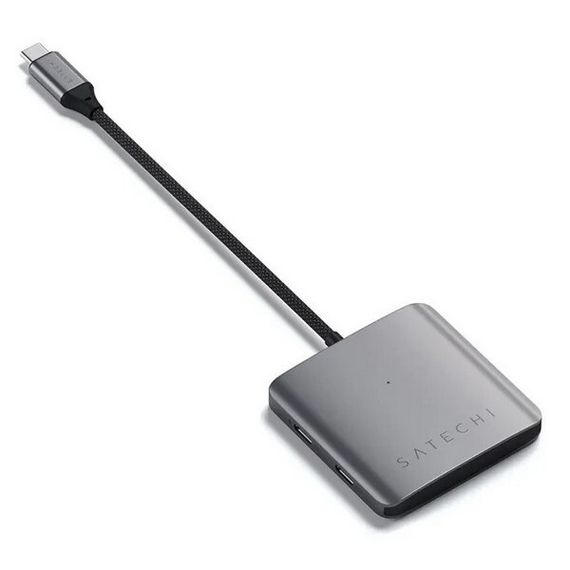 USB-хаб Satechi 4-Port USB-C Hub with Power Delivery (ST-H4CPDM) серый космос