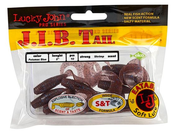 Твистеры съедобные LJ Pro Series J.I.B TAIL 2.0in (5,1 см), цв. S19, 10 шт.