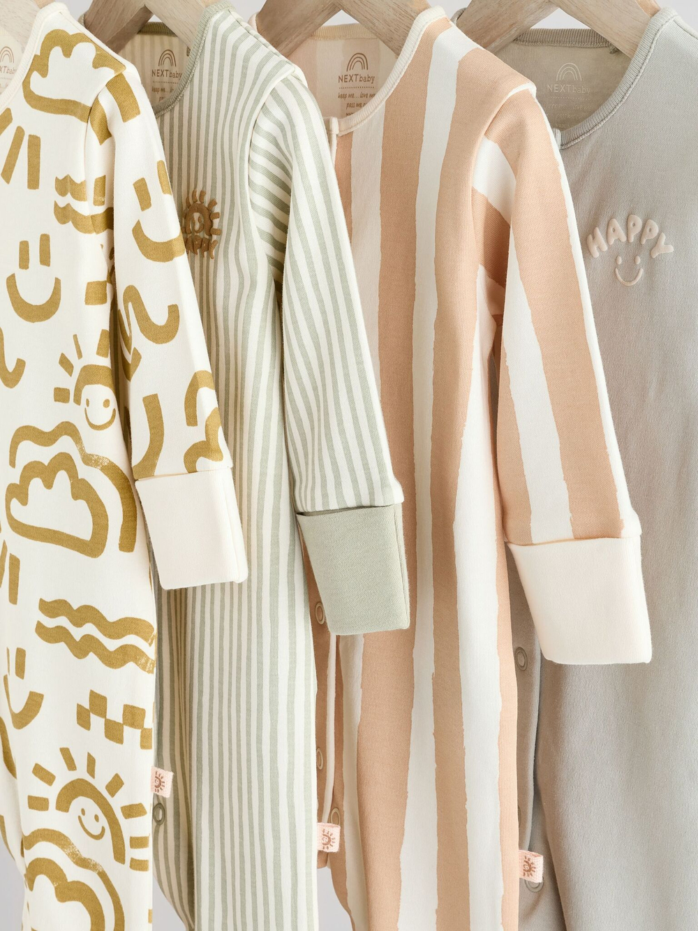 Комбинезон / Cлип для малышей Next E19-560, 4 шт., Бежевый