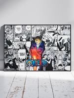 Постер плакат Санджи Сцены Из Манги One Piece Ван Пис