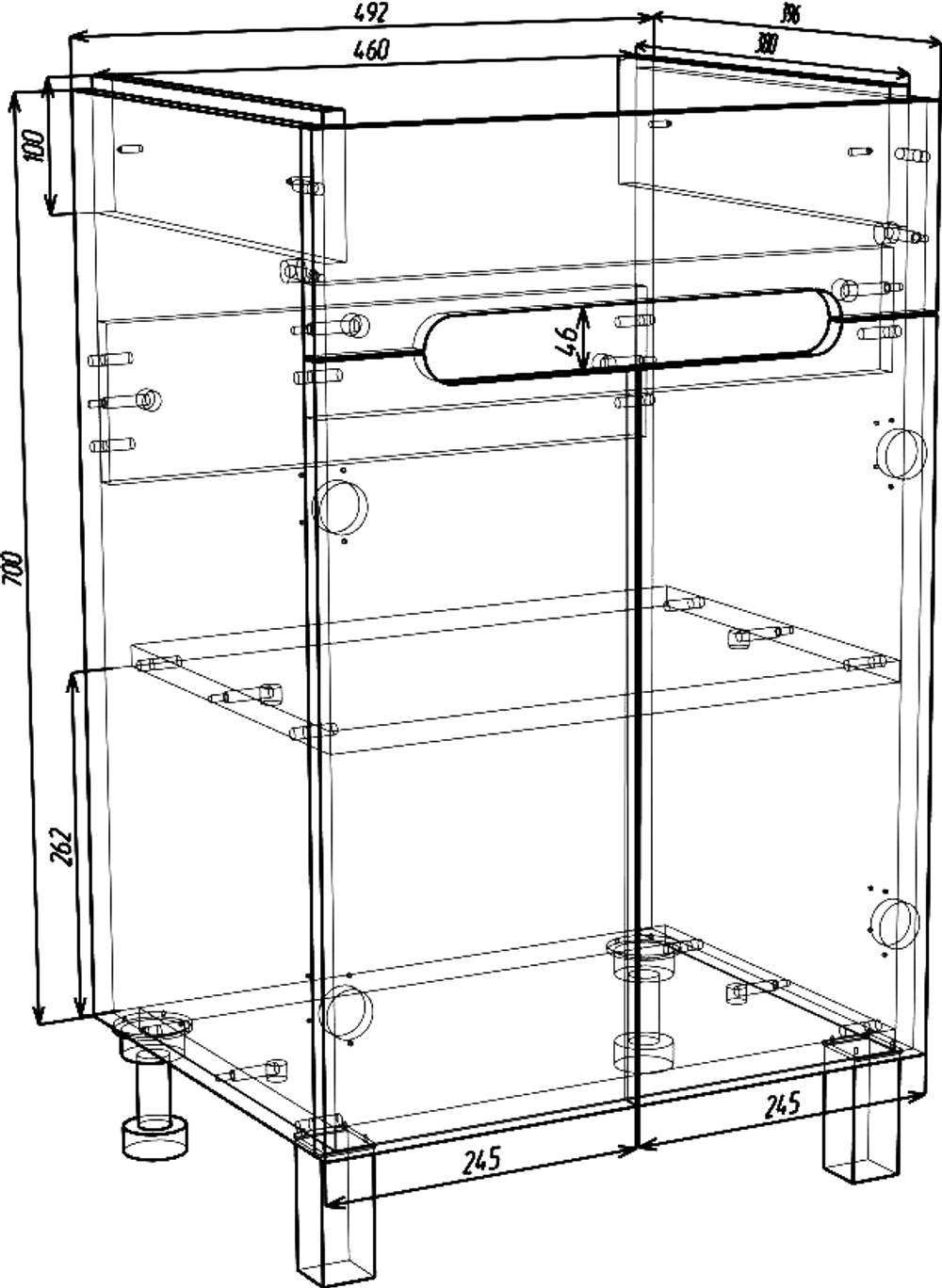 Тумба под раковину без столешницы DIWO Коломна 50 напольная, глянцевая белая