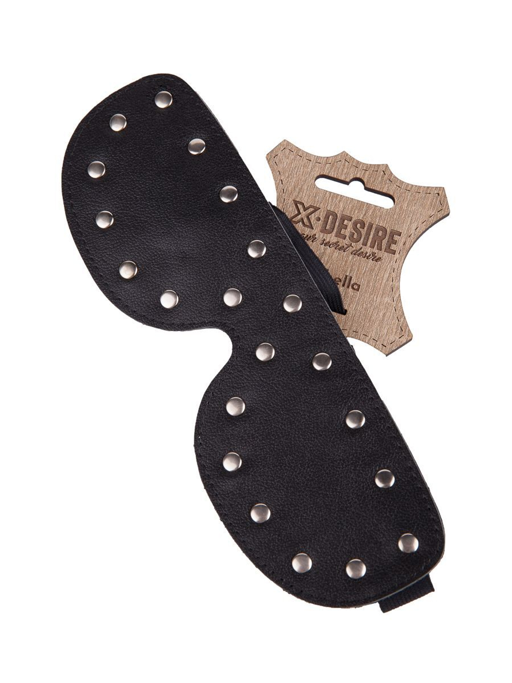 Черная кожаная маска на глаза с заклепками (Цвет: черный)