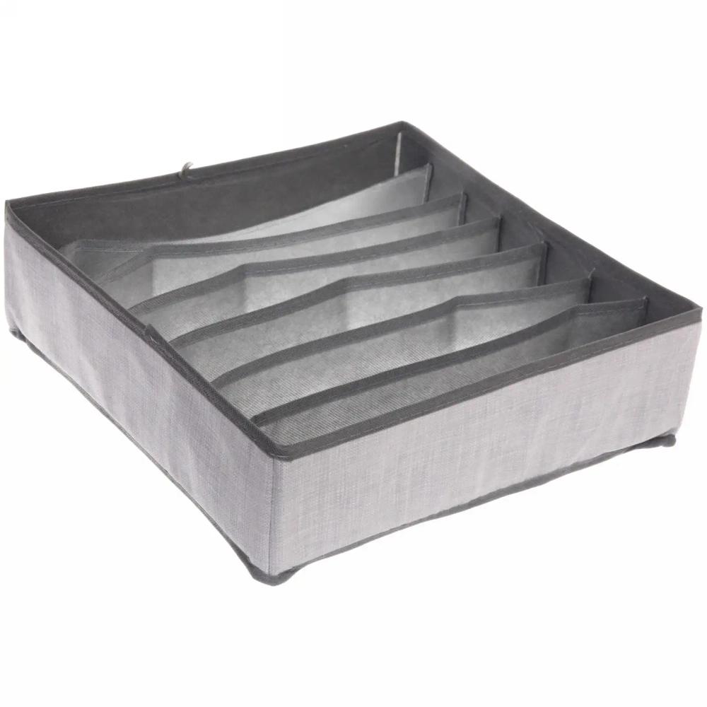 Кофр - органайзер для хранения вещей «ЭФОЛТ», цвет пыльно - серый, 7 отделений, 32*32*10см✦