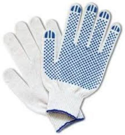 Перчатки х/б 10 класс 4 нити с ПВХ белые