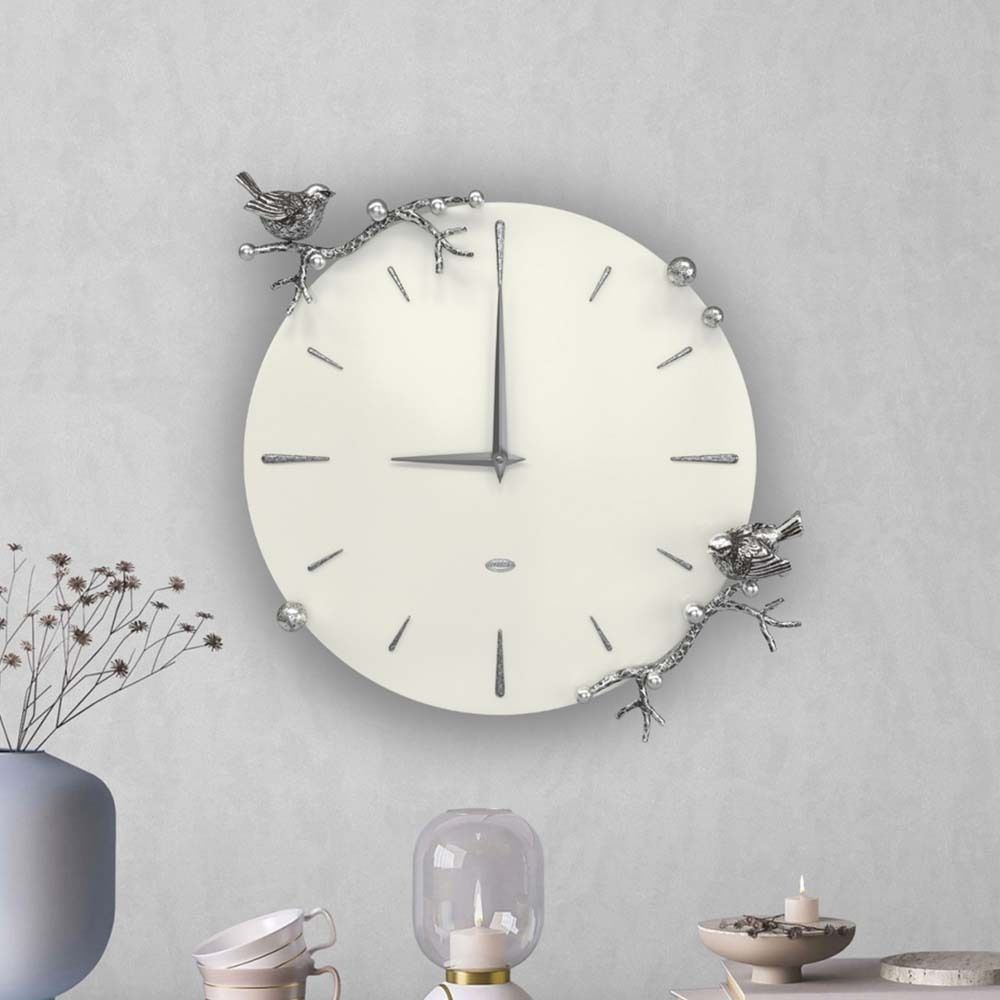Часы настенные Терра Колор Белый опал Сильвер