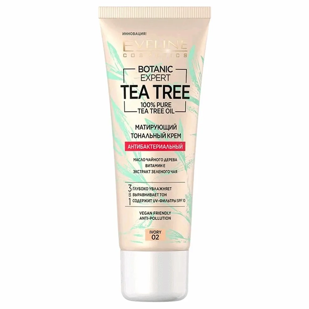 Eveline Botanic Expert Tea Tree Матирующий тональный крем 02
