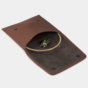 Кофр для украшений Grand из кожи теленка, цвета шоколад